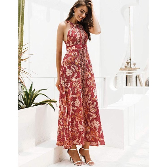 floral print split maxi dress - Picture 2 of 8